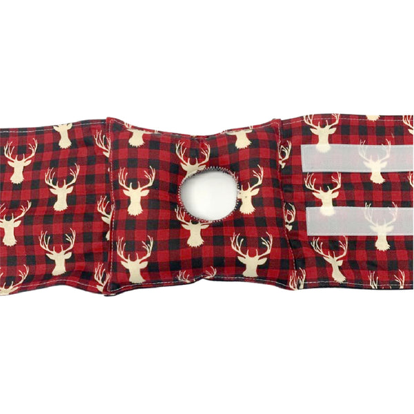 Buffalo Plaid Deer G-Tube Tummy Time Pillow