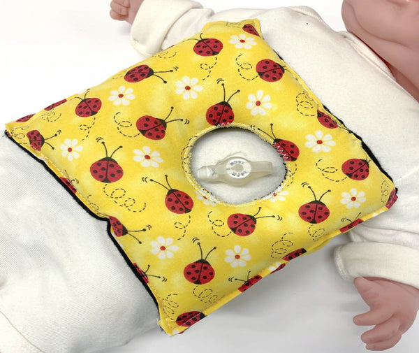 Ladybug G-Tube Tummy Time Pillow