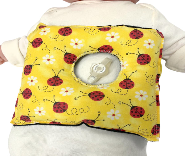 Ladybug G-Tube Tummy Time Pillow