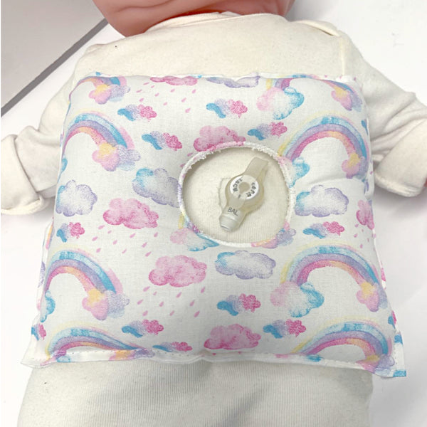 Rainbow Watercolor G-Tube Tummy Time Pillow