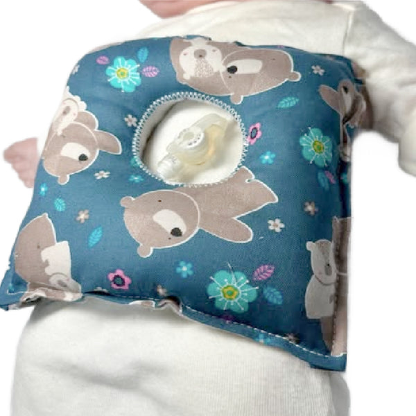 Bear G-Tube Tummy Time Pillow