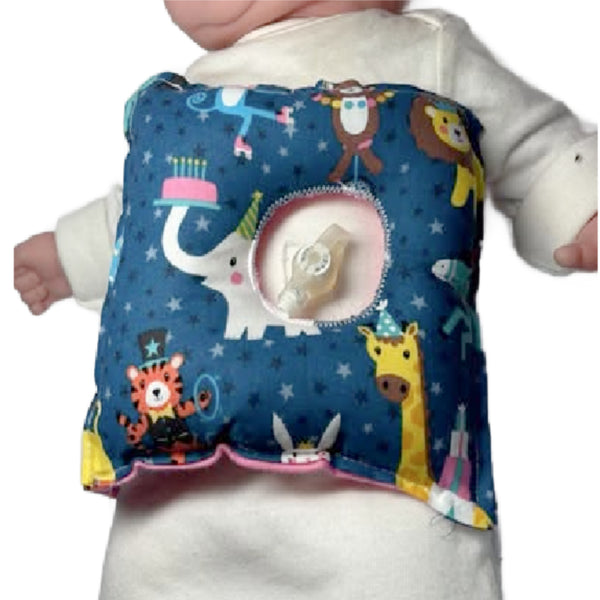 Birthday Circus Animals G-Tube Tummy Time Pillow