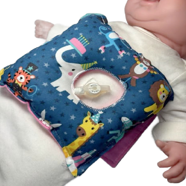 Birthday Circus Animals G-Tube Tummy Time Pillow