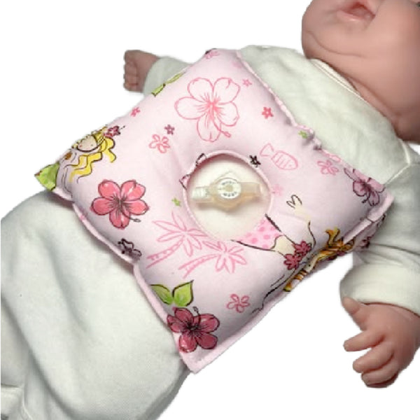 Pink Mermaid G-Tube Tummy Time Pillow