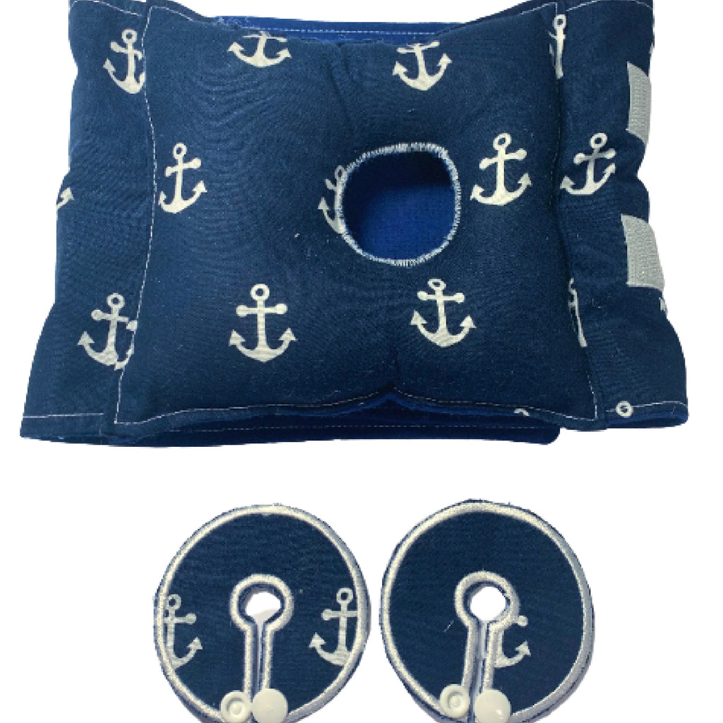 Nautical Anchor G-Tube Tummy Time Pillow