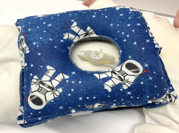 Outer Space Astronaut G-Tube Tummy Time Pillow