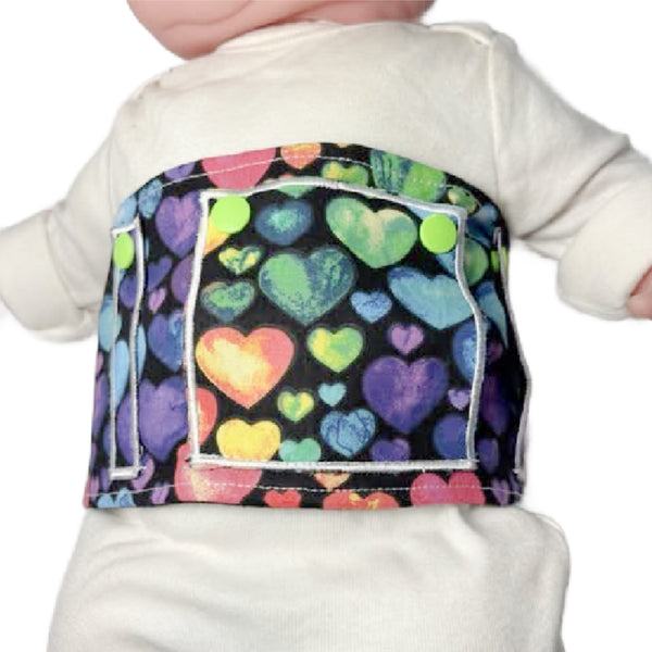 Watercolor Hearts G Tube Belt