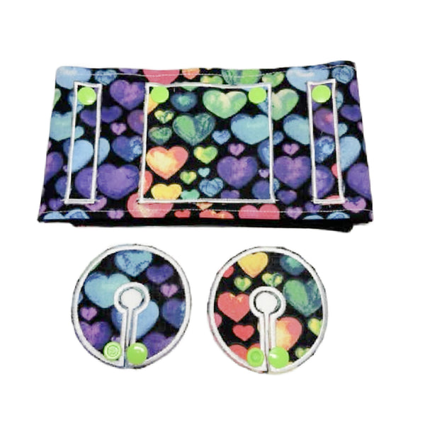 Watercolor Hearts G Tube Belt
