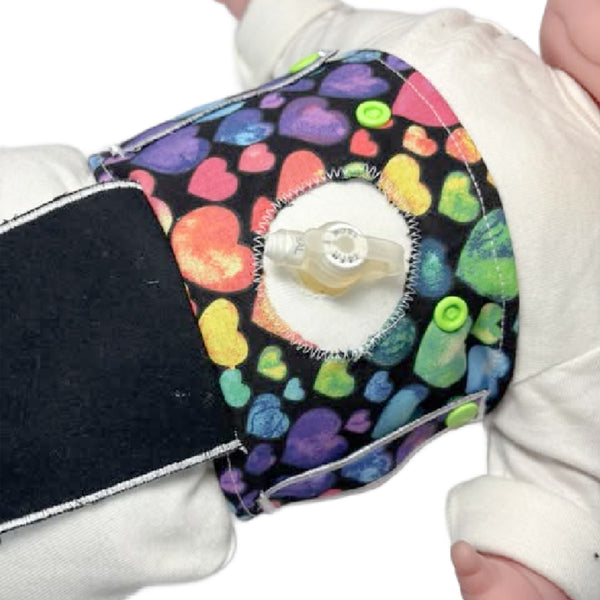 Watercolor Hearts G Tube Belt