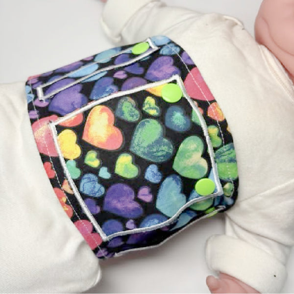 Watercolor Hearts G Tube Belt