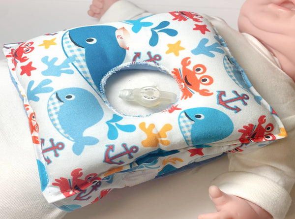Whale Ocean G-Tube Tummy Time Pillow