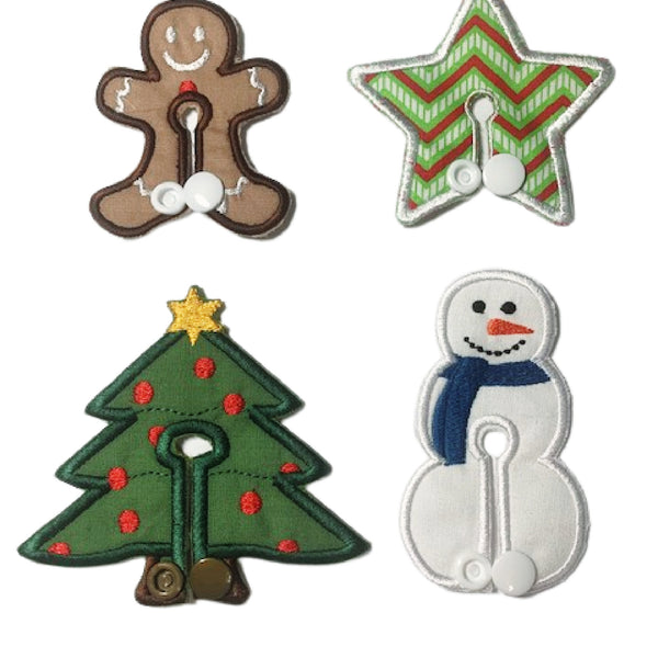 Set of four Christmas g-tube pads