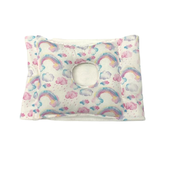 Rainbow Watercolor G-Tube Tummy Time Pillow
