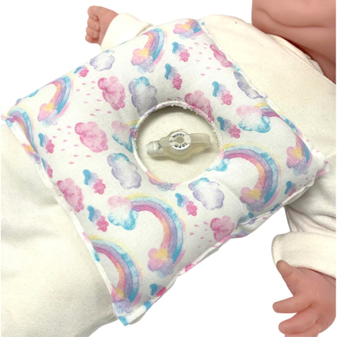 Rainbow Watercolor G-Tube Tummy Time Pillow
