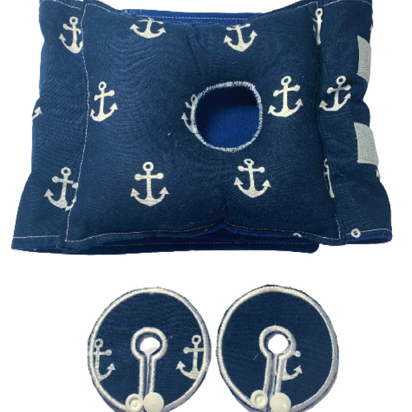 Nautical Anchor G-Tube Tummy Time Pillow