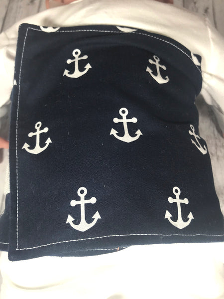 Nautical Anchor G-Tube Tummy Time Pillow