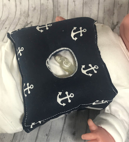 Nautical Anchor G-Tube Tummy Time Pillow